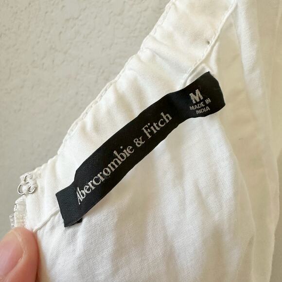 ABERCROMBIE & FITCH Dipped-Waist Sweetheart Maxi Dress White Cut Out NWT - Picture 13 of 16